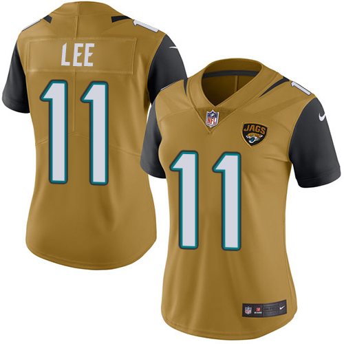 Women's Limited Marqise Lee Nike Jersey Gold - #11 Rush NFL Jacksonville Jaguars